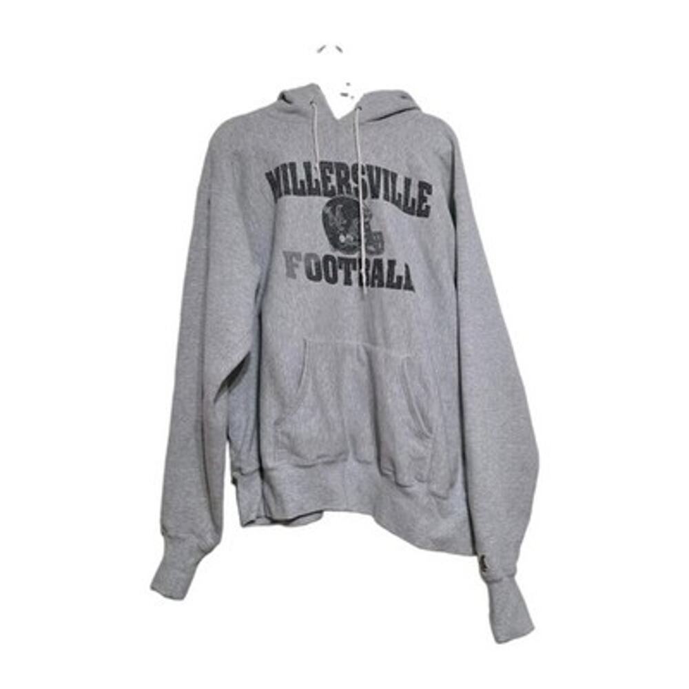 Vintage Millersville University College Football Hoodie Mens XXL Gray Pa Gray